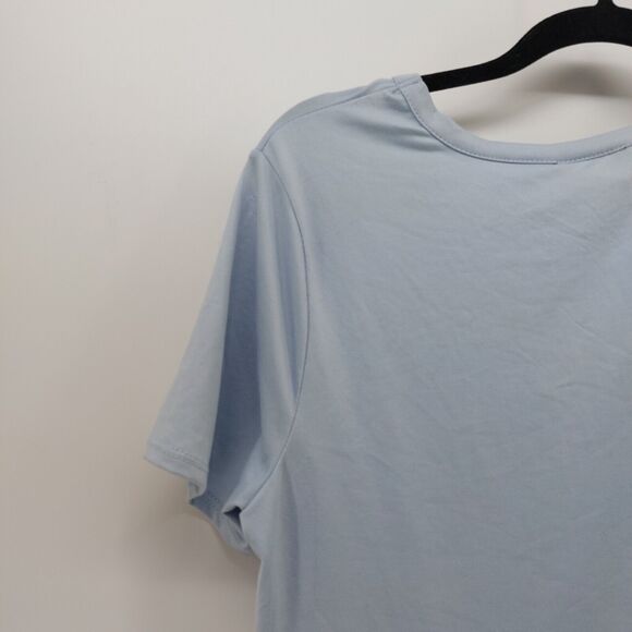 Ruby & Lace Light Blue Top Tee flowers mushrooms Keep it happy Smile Plus Sz 1X - Picture 9 of 14